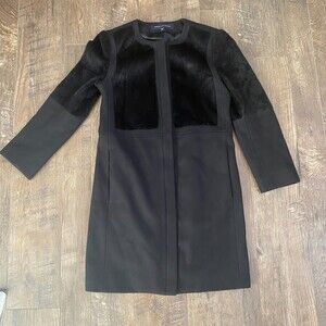 Vintage French‎ Connection black dressy trench overcoat 10